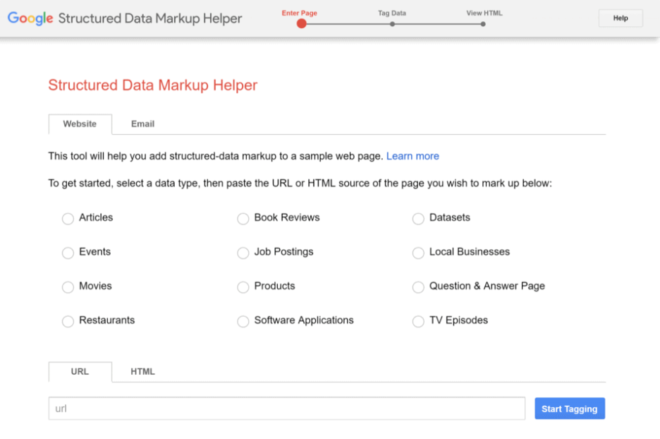 Google Structured Data Markup Helper